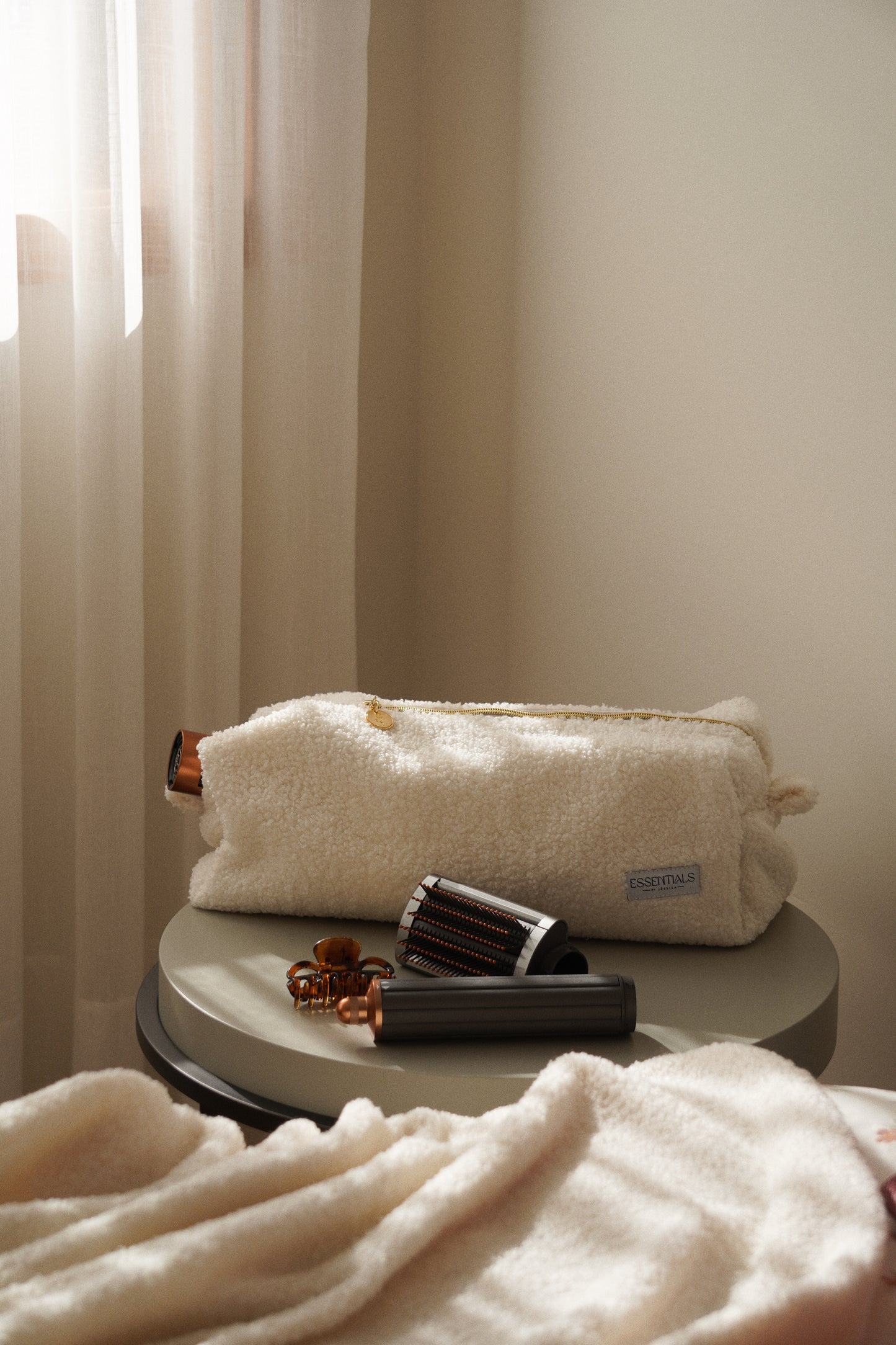 TEDDY CREAM Hair Tool Bag