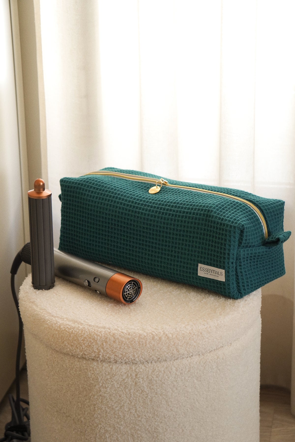 WAFFLE EMERALD Hair Tool Bag